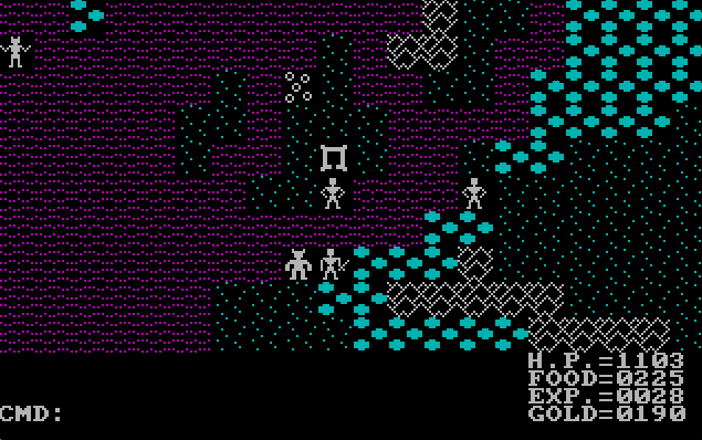 Overworld e encontros aleatórios em Ultima II