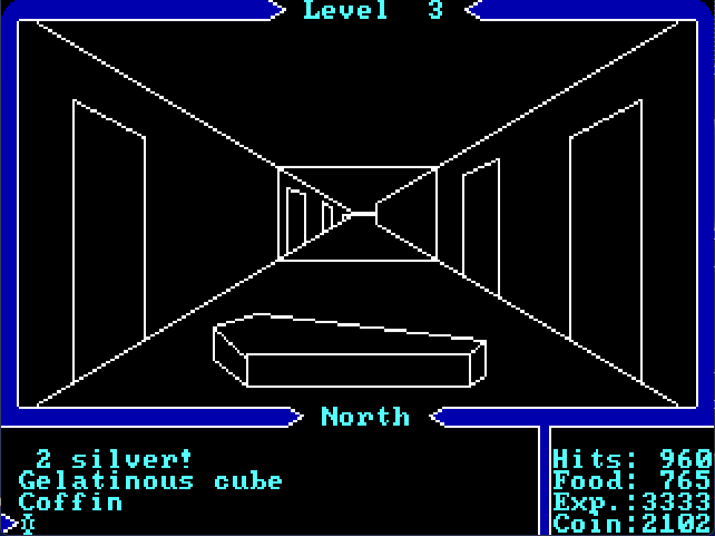 Exploração de dungeon em Ultima I